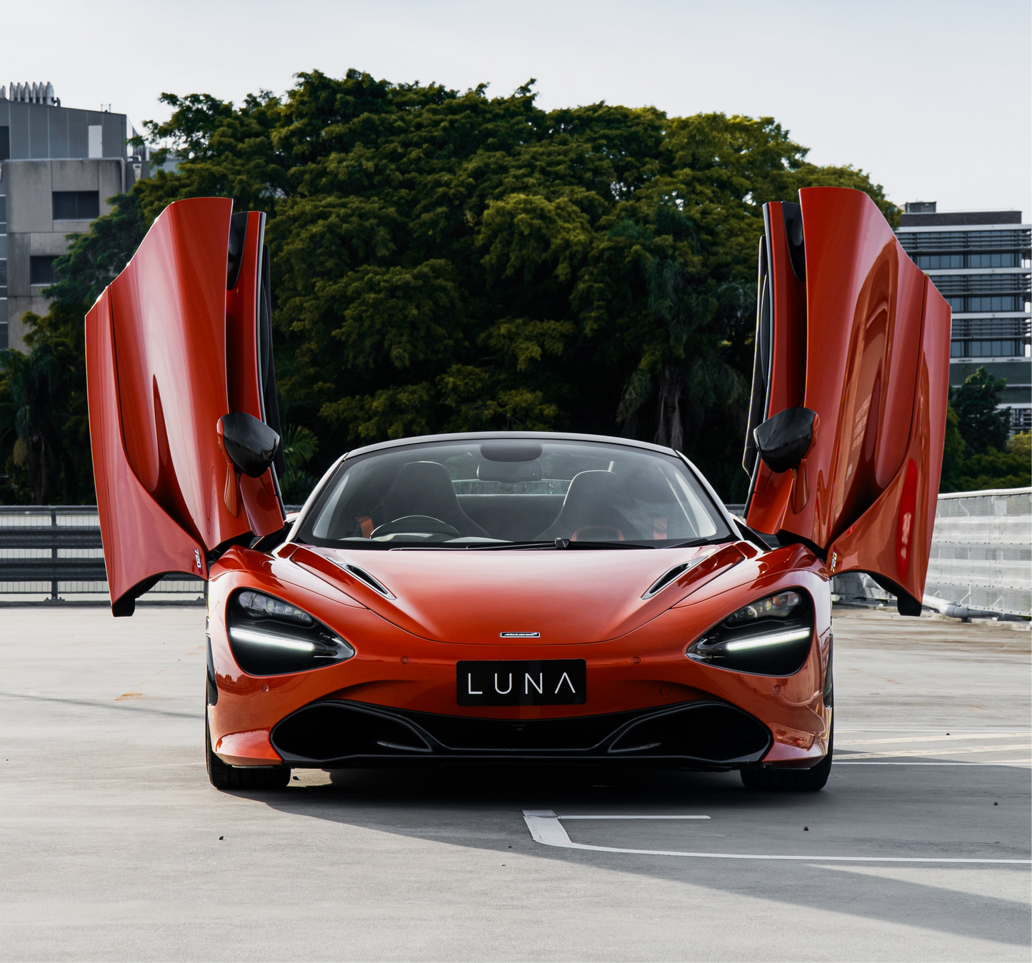 Orange Luna McLaren with Open Doors